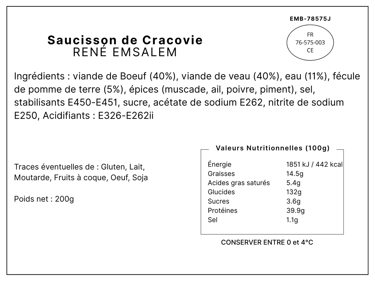 Saucisson de Cracovie