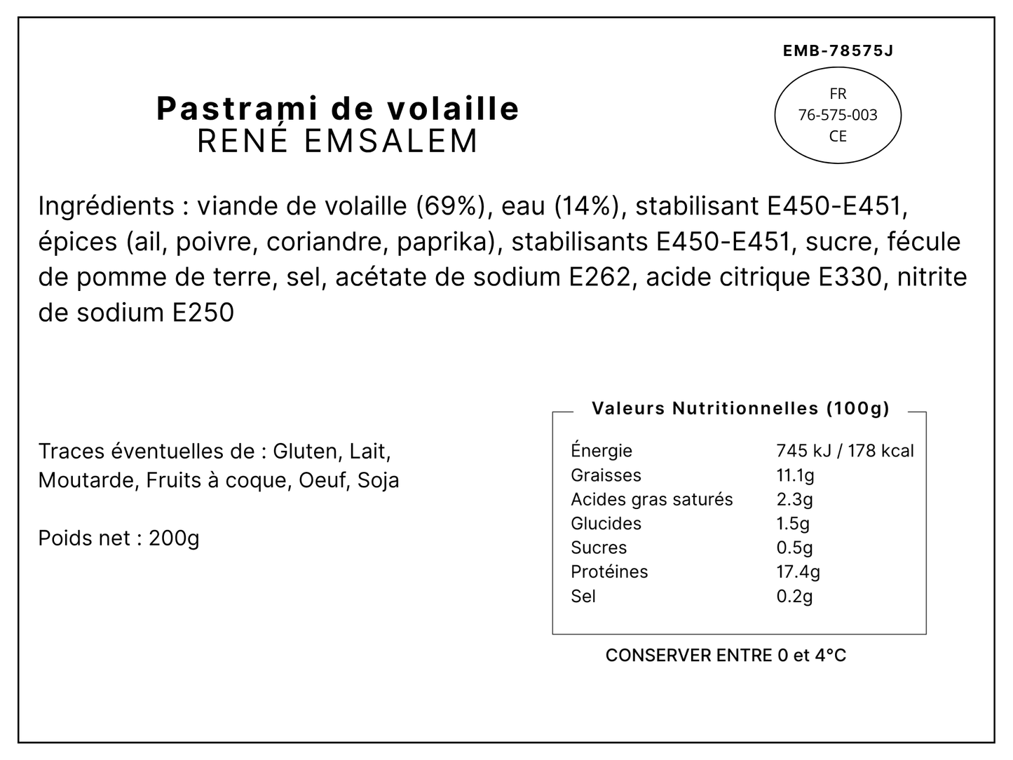 Pastrami de Volaille