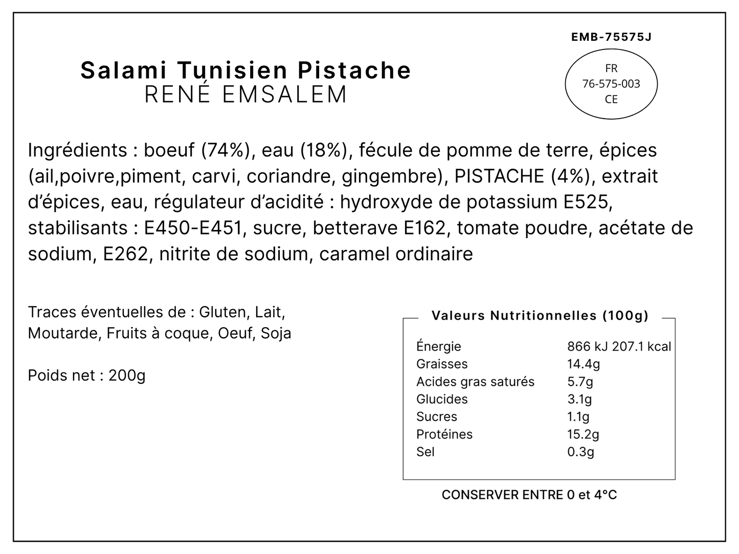 Salami Tunisien aux Pistaches