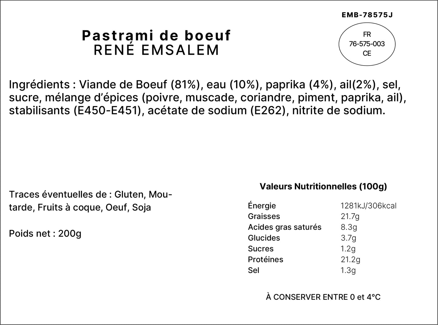 Pastrami de Boeuf - 200gr